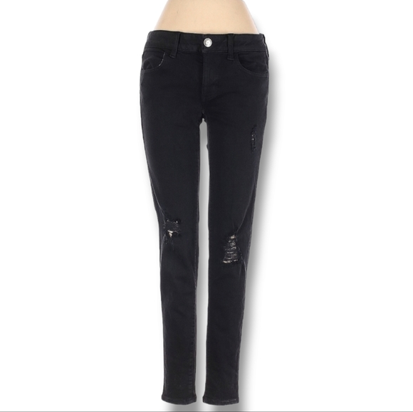 American Eagle Outfitters Denim - American Eagle Outfitters Super Stretch Jegging Size 2‎ Black Skinny Distressed